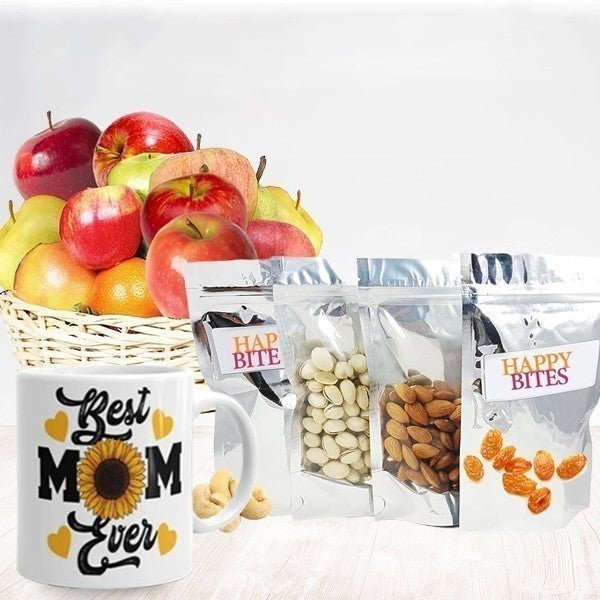 Best Mom Ever Bundle: Nuts, Fruit and Mug - Flowers to Nepal - FTN