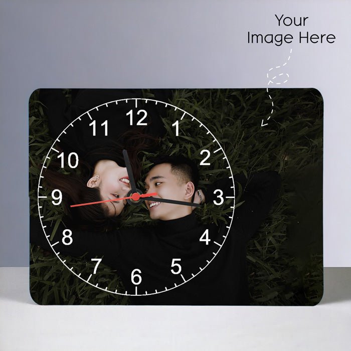 Customised wooden rectangular clock picture frame flowers to nepal ftn