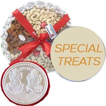 Dry-nuts Treat with Silver Coin Combo - Flowers to Nepal - FTN