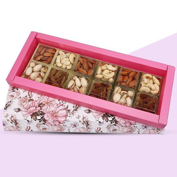 Floral Pink Box Nut Assortment - Flowers to Nepal - FTN