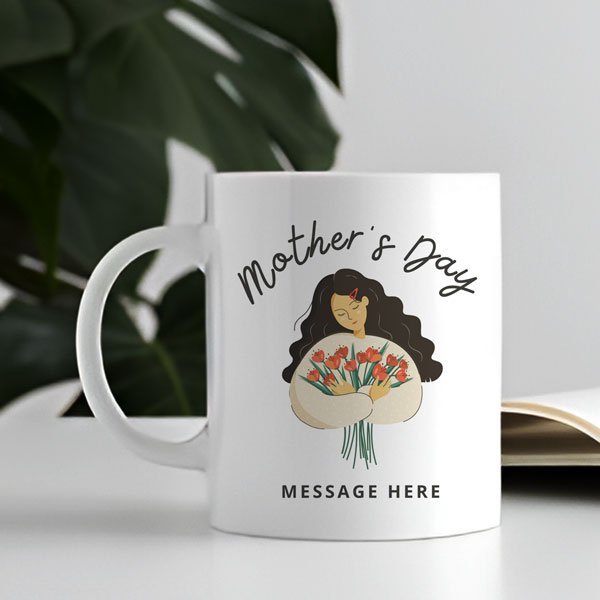 Flower Hugging Image Printed Mug For Mother's Day - Flowers to Nepal - FTN
