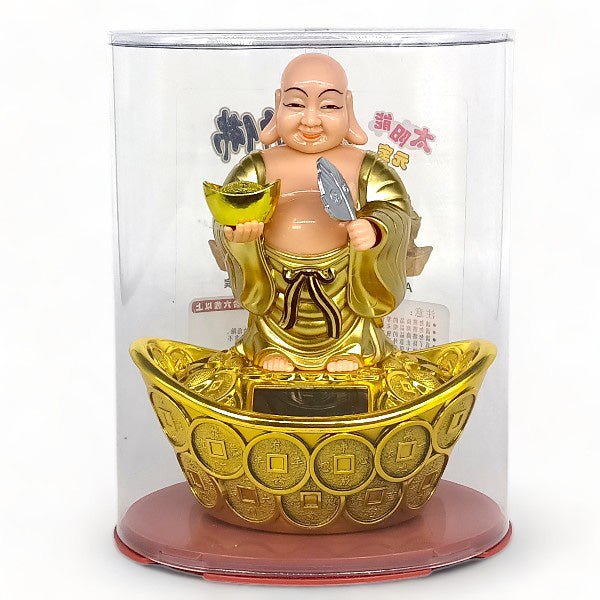 Laughing Buddha Solar Powered Head Shaking Statue - 6