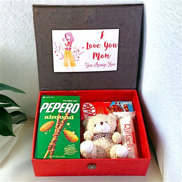 Mothers Day Chocolate and Cute Teddy Gift Box - Flowers to Nepal - FTN