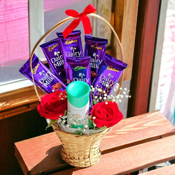 Body Spray With Chocolates & Roses Gift - Flowers to Nepal - FTN