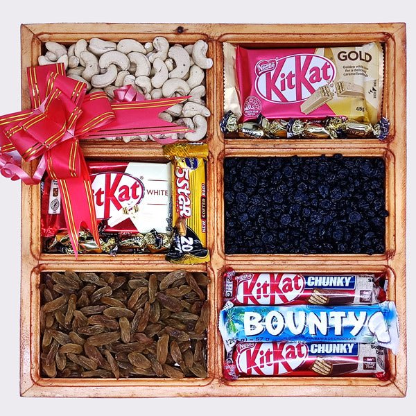 Dried Fruits With Candy and Chocolates On Tray - Flowers to Nepal - FTN