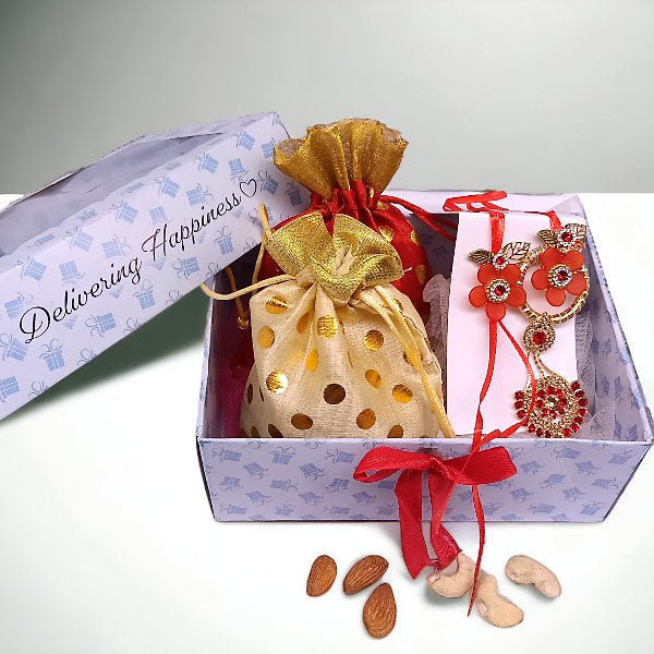 Dry Nuts & Rakhi Set Gift Box - Flowers to Nepal - FTN