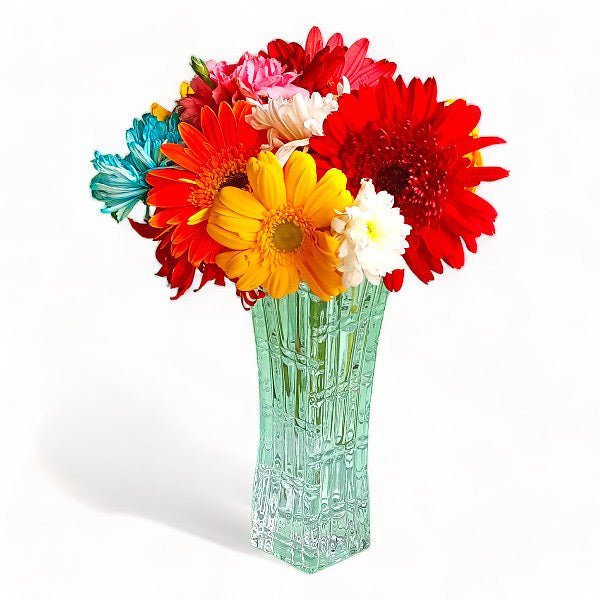 Mixed Flowers in a Beautiful Vase - Flowers to Nepal - FTN