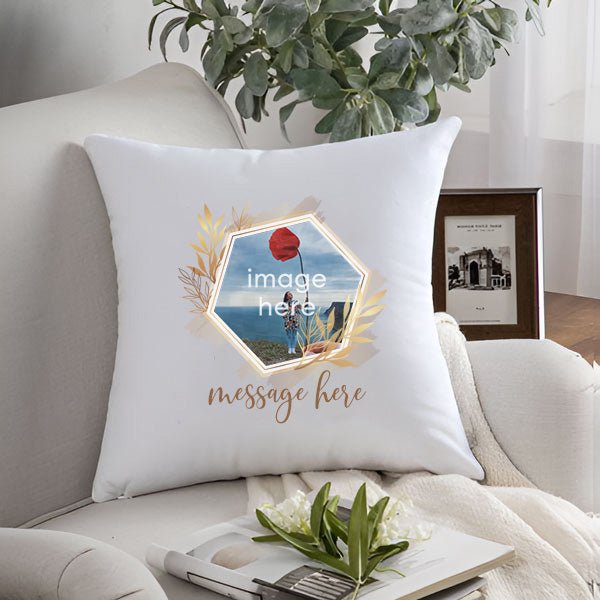 Photo & Message Printed Personalized Cushion Gift - Flowers to Nepal - FTN