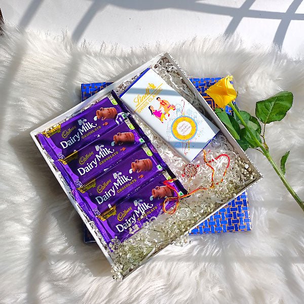Rakshya Bandhan Gift Combo With Chocolate, Rakhi & Rose - Flowers to Nepal - FTN