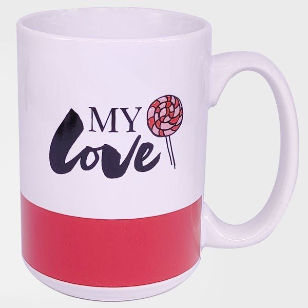 White Ceramic Coffee Mug with 'My Love' Print - Flowers to Nepal - FTN