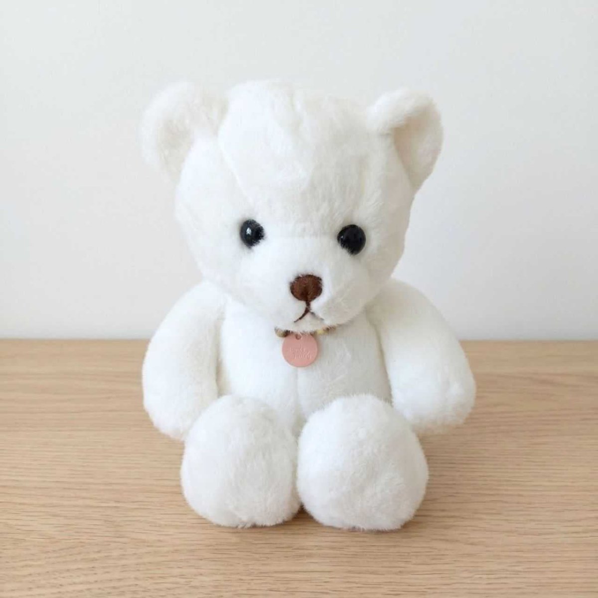 11" White Teddy Bear with Pendant - Flowers to Nepal - FTN
