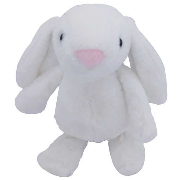 12 - Inch Soft Plush White Bunny Toy - Flowers to Nepal - FTN
