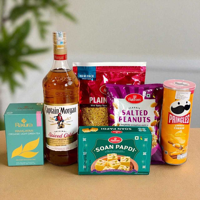 1L Rum & Savory Snacks Celebration Set - Flowers to Nepal - FTN