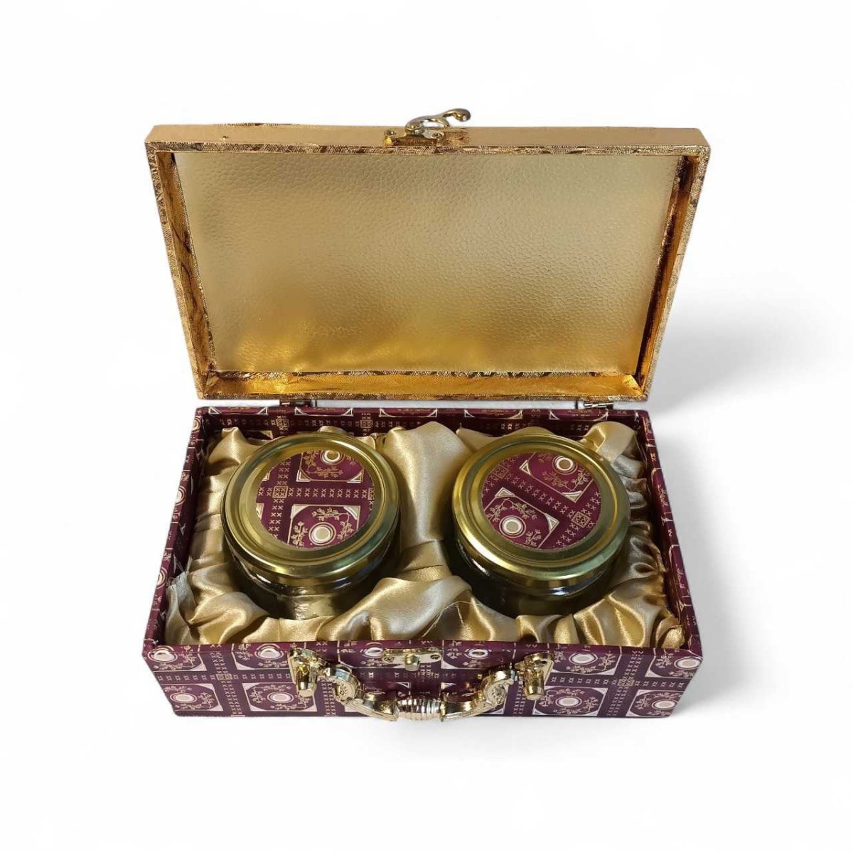2-Piece Maroon Floral Jar Gift Box - Flowers to Nepal - FTN