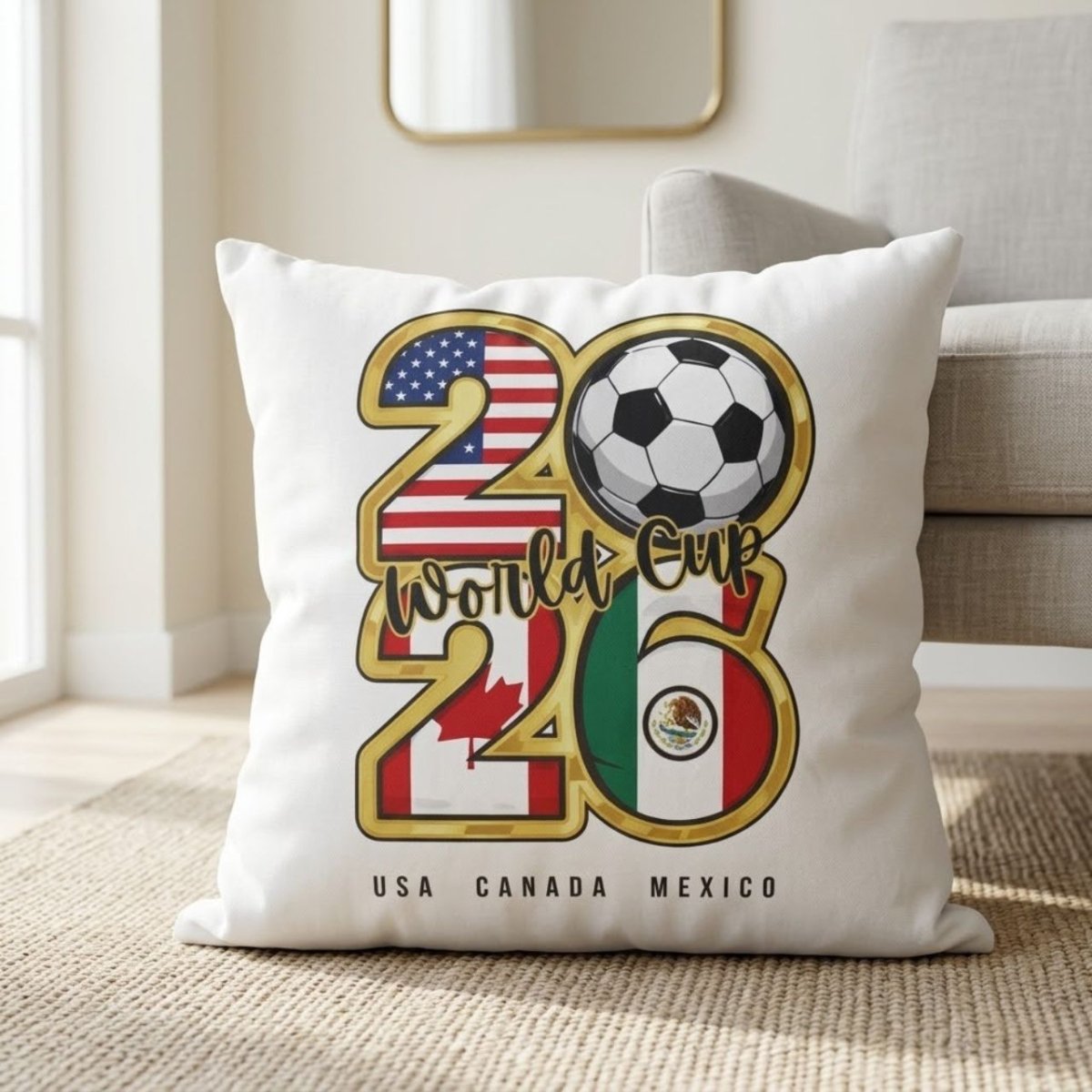 2026 World Cup Souvenir Cushion - Flowers to Nepal - FTN