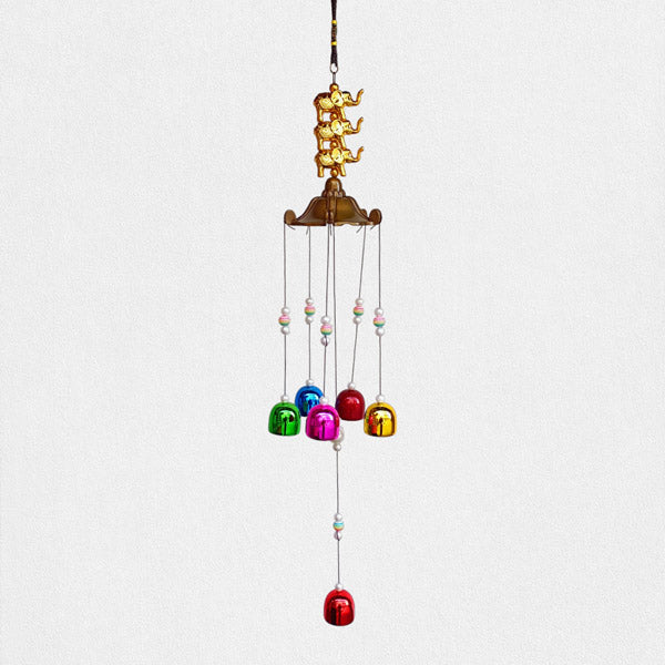 22" Outdoor Wind Chime Adorned with Colourful Bells - Flowers to Nepal - FTN