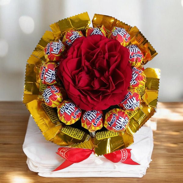 
                  
                    5 Star, rose and Lolly poo bouquet - Flowers to Nepal - FTN
                  
                