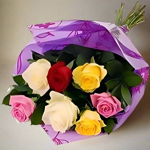 7 Mix Roses Bouquet - Flowers to Nepal - FTN