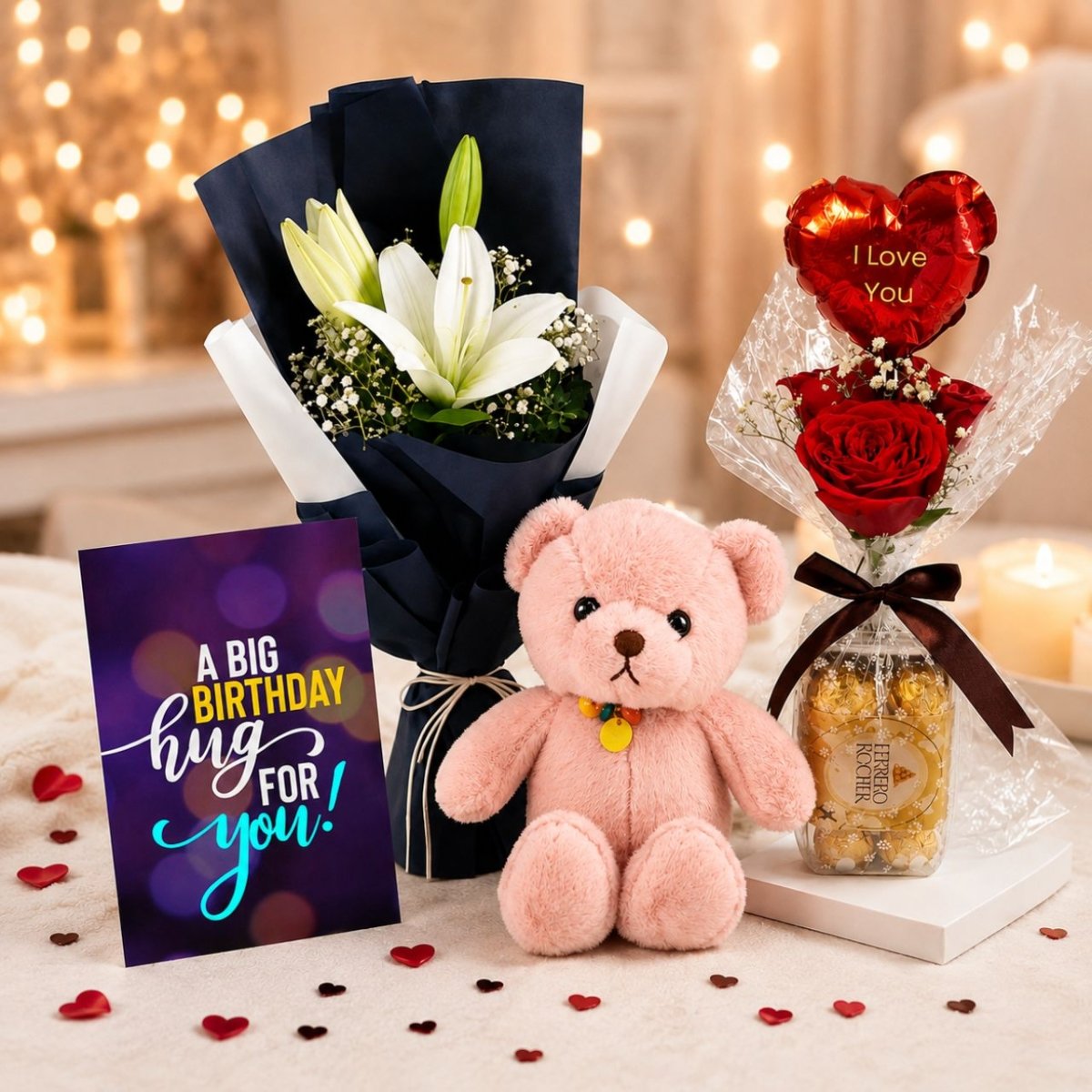 A Big Birthday Hug Gift Set - Flowers to Nepal - FTN