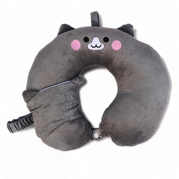 Adorable Grey Neck Pillow - Flowers to Nepal - FTN
