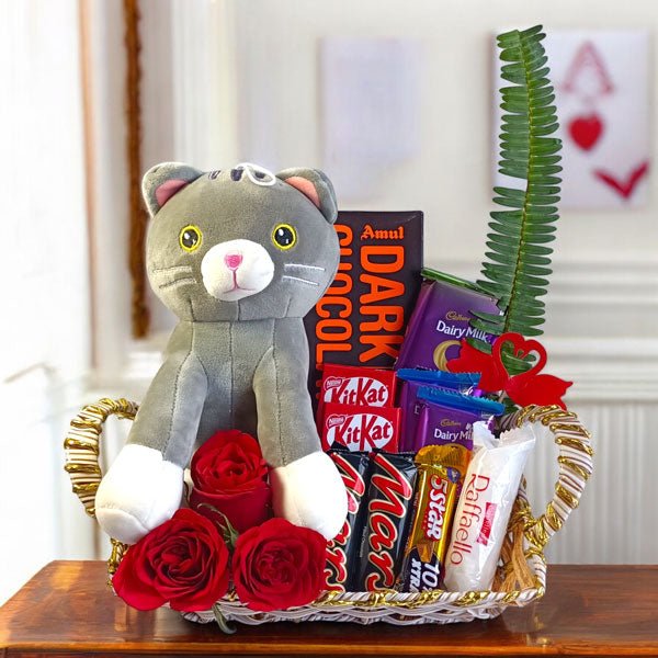 Adorable Kitty Toy with Sweet Hamper - Flowers to Nepal - FTN