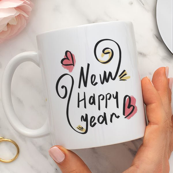 Adorable New Year Printed White Mug - Flowers to Nepal - FTN