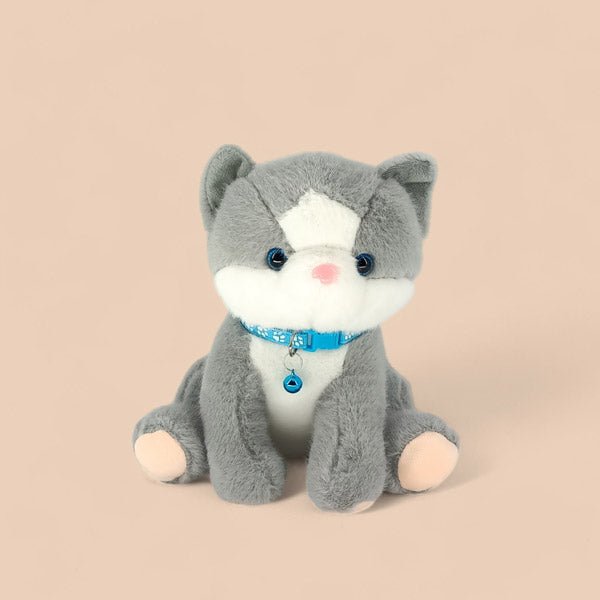 Adorable Soft Cat with Blue Bell - Flowers to Nepal - FTN