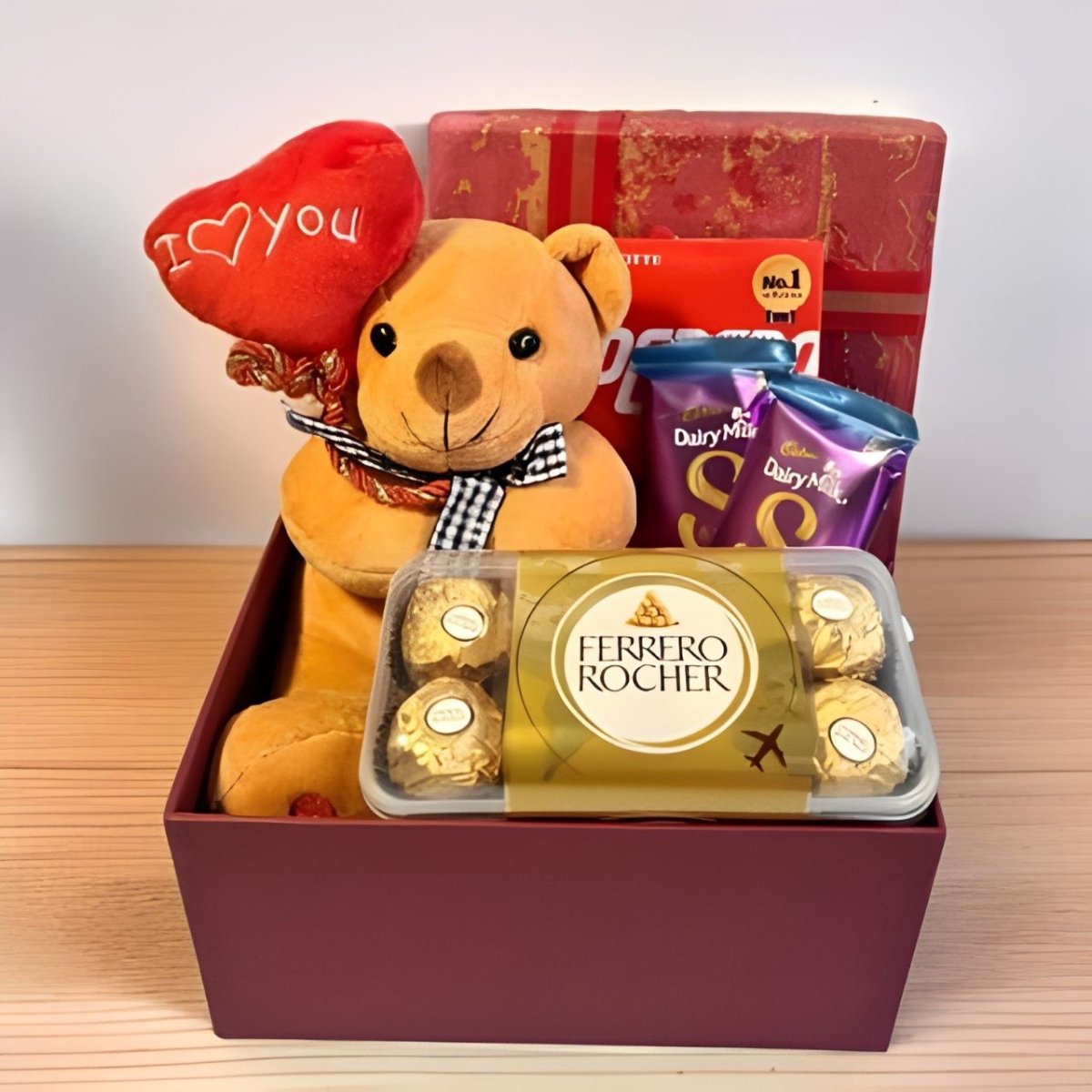 Adorable Teddy & Chocolates Gift Box - Flowers to Nepal - FTN