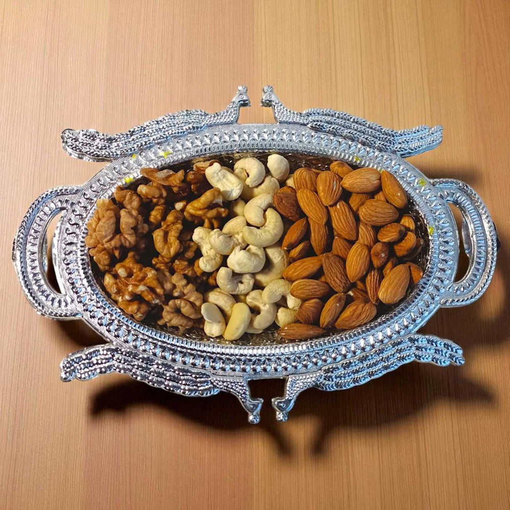 Almond, Cashew & Walnut Gift In Tray - Flowers to Nepal - FTN