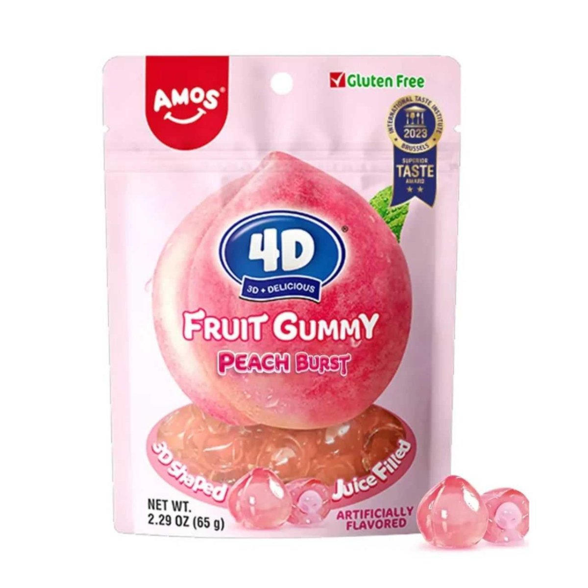 Amos Peach Burst 4D Soft Fruit Gummies - Flowers to Nepal - FTN