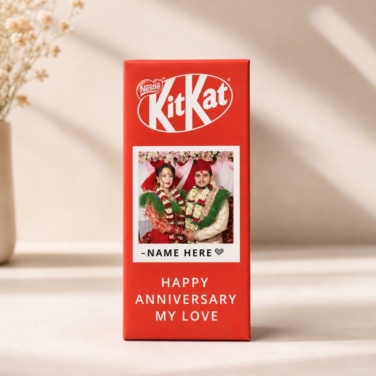 Anniversary Custom Chocolate Wrapper - Flowers to Nepal - FTN