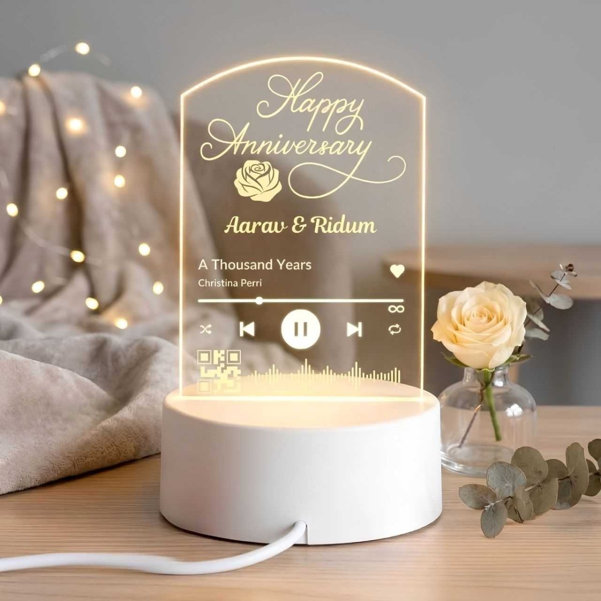 Anniversary Song & Memories LED Frame - Flowers to Nepal - FTN