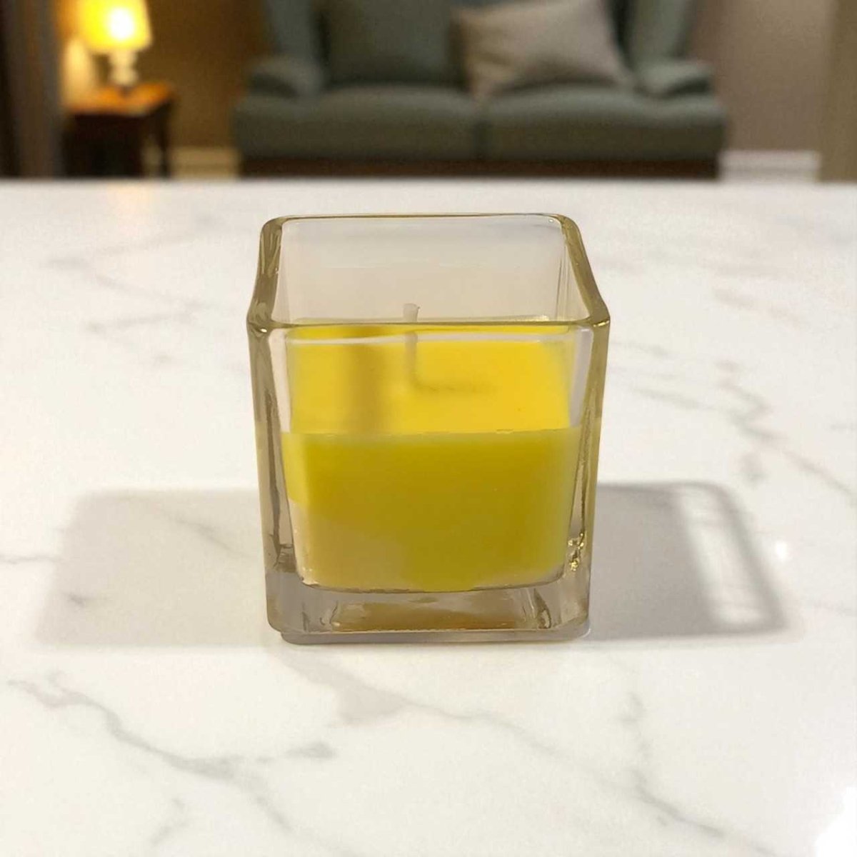 Aromatic Yellow Glass Candle - Flowers to Nepal - FTN