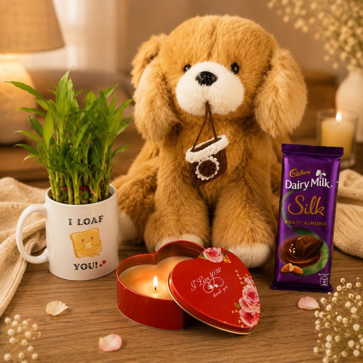 Bamboo Plant & Teddy Gift Hamper - Flowers to Nepal - FTN