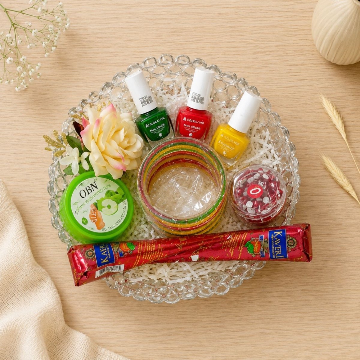 Bangles, Mehendi & Nail Polish Gift Set - Flowers to Nepal - FTN