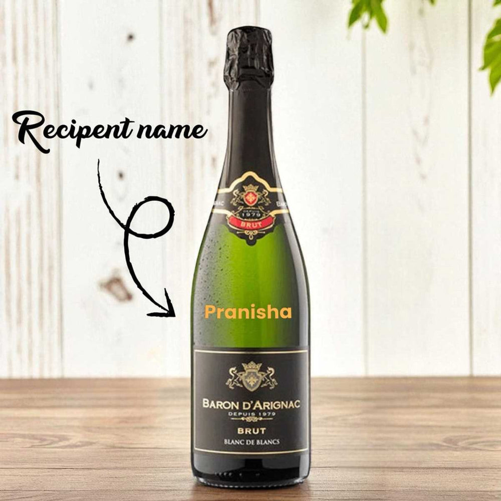 Baron D'Arignac Sparkling Wine 750ml – Personalized with Name - Flowers to Nepal - FTN
