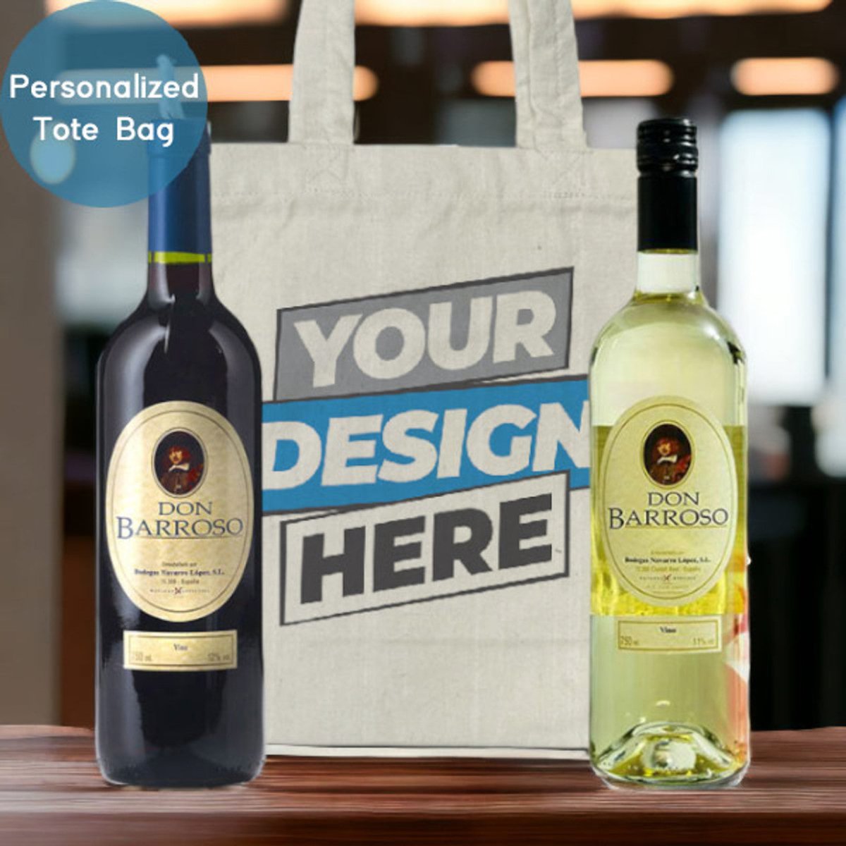 Barroso’s Wine Duo with Custom Tote Bag - Flowers to Nepal - FTN
