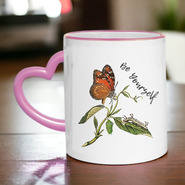 Be Yourself Heart Handle Ceramic Mug - Flowers to Nepal - FTN