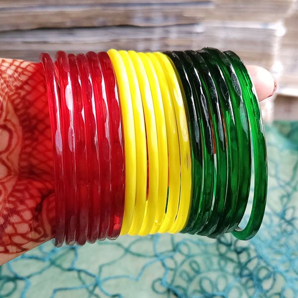 Beautiful 3 Colors Mixed Bangles - Flowers to Nepal - FTN