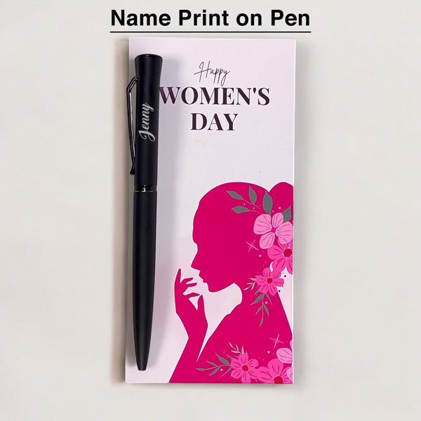 Beautiful Card of women's day & Personalize Pen - Flowers to Nepal - FTN