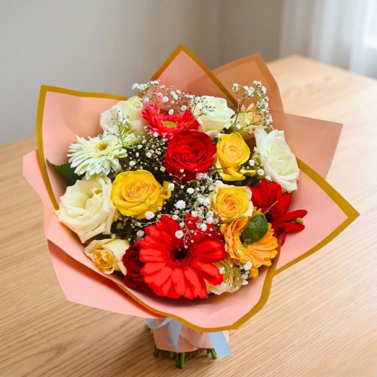 Beautiful Mixed Flower Bouquet Arrangement - Flowers to Nepal - FTN