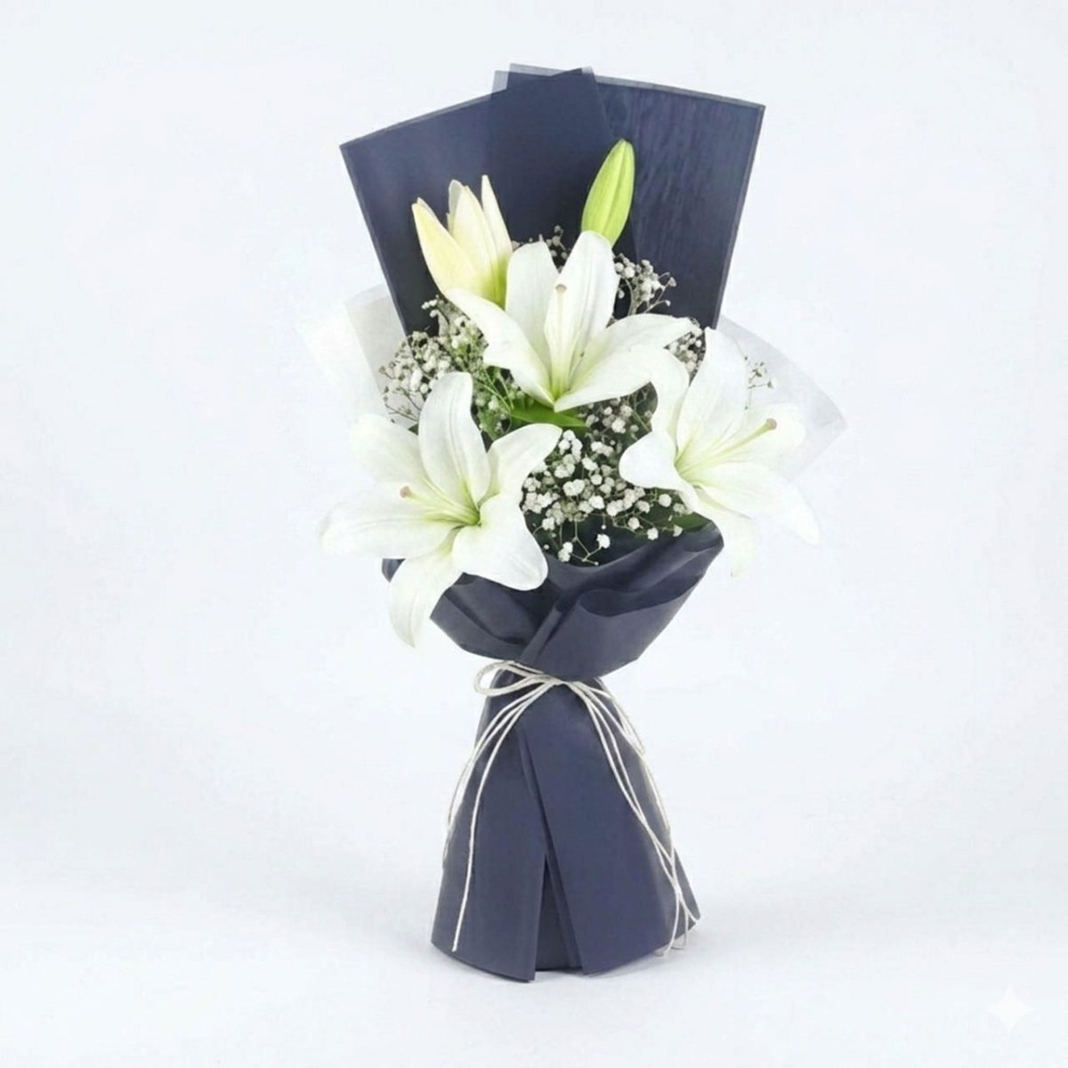 Beautiful Trio White Lily Bouquet - Flowers to Nepal - FTN