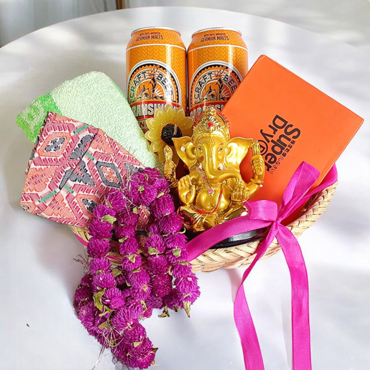 Beer Gift with Ganesh Statue For Brother - Flowers to Nepal - FTN