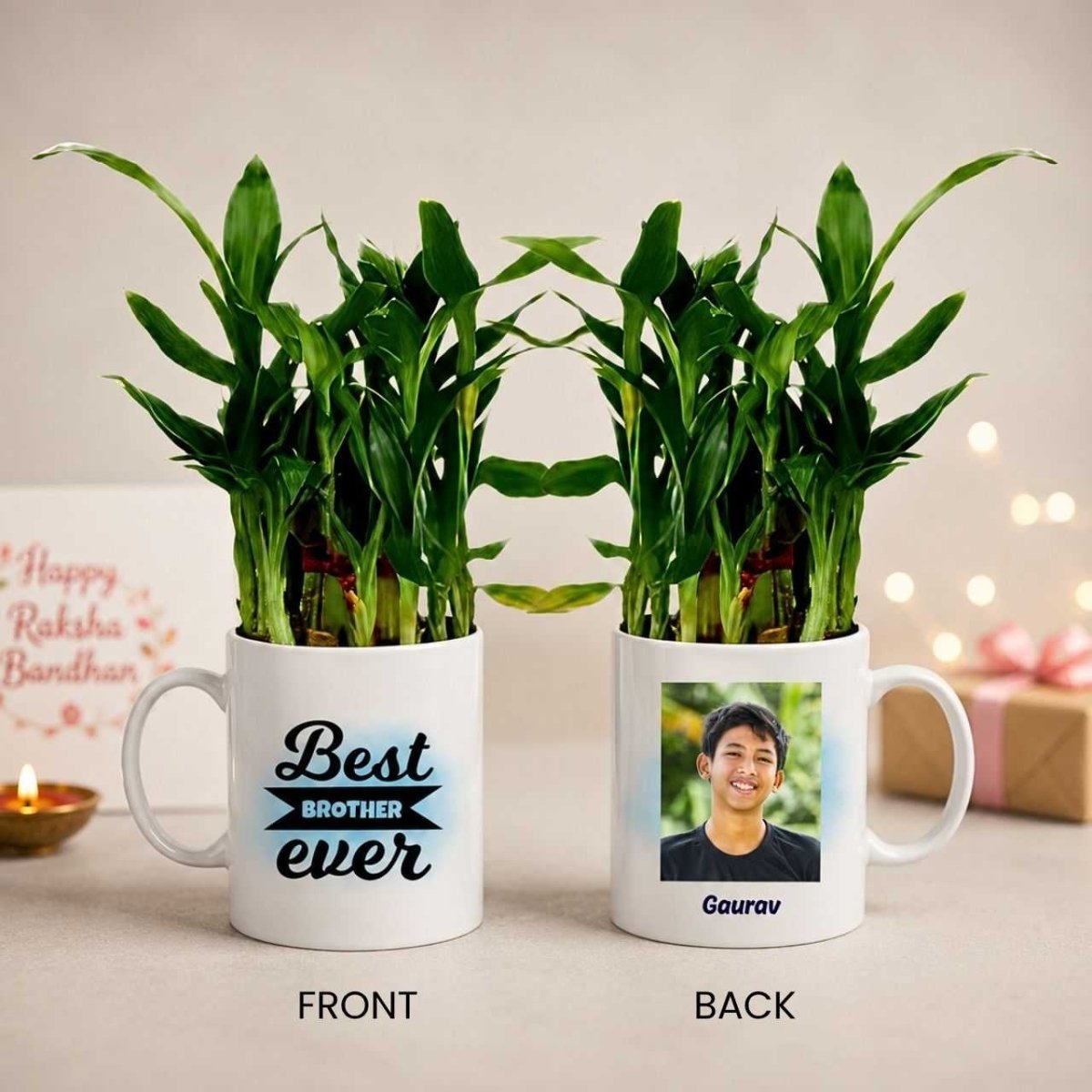 Best Brother Ever Bamboo Plant Gift - Flowers to Nepal - FTN