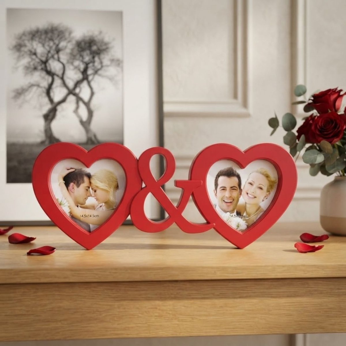 Best Couple Red Double Heart Photo Frame - Flowers to Nepal - FTN