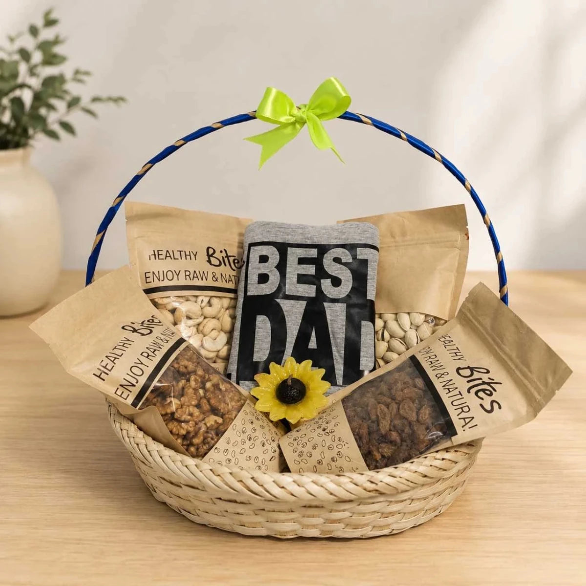 Best Dad Ever T-Shirt & Dry Fruits Gift Basket - Flowers to Nepal - FTN