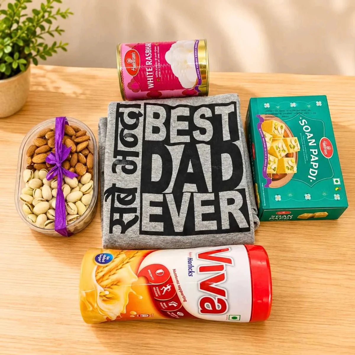 Best Dad Ever T-Shirt & Treats Gift Hamper - Flowers to Nepal - FTN