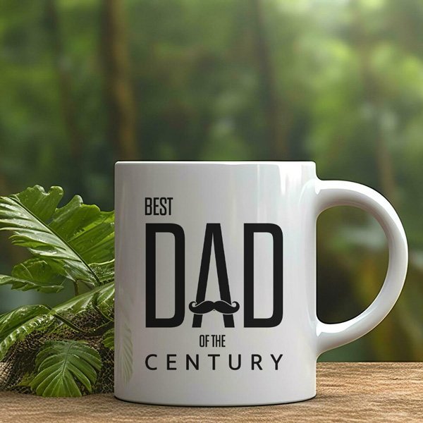 "Best Dad Of The Century" Printed Ceramic Mug - Flowers to Nepal - FTN