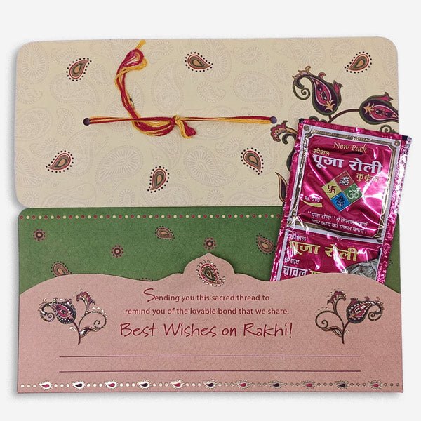 
                  
                    Best Wishes Greeting Card with Rakhi Included Tika - Flowers to Nepal - FTN
                  
                