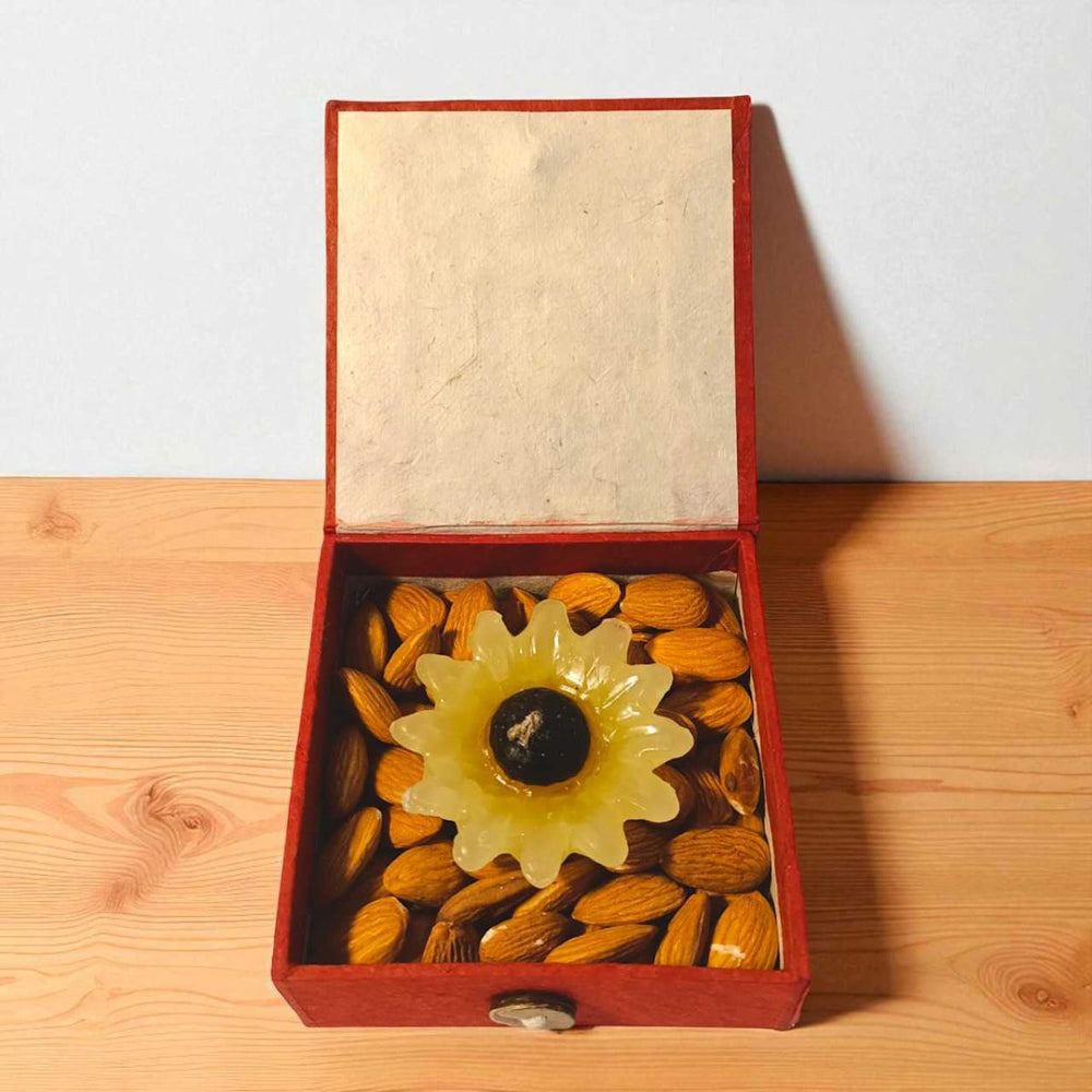 Bhai Masala Gift Box with Almond & Candle - Flowers to Nepal - FTN